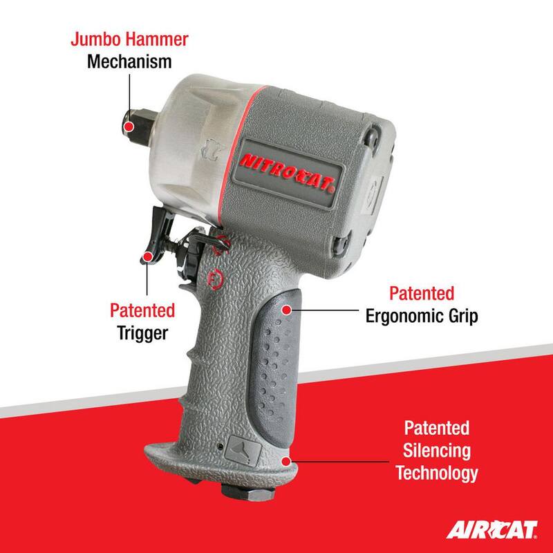 AIRCAT NITROCAT 3/8 in. Composite Compact Impact Wrench - 1076-XL