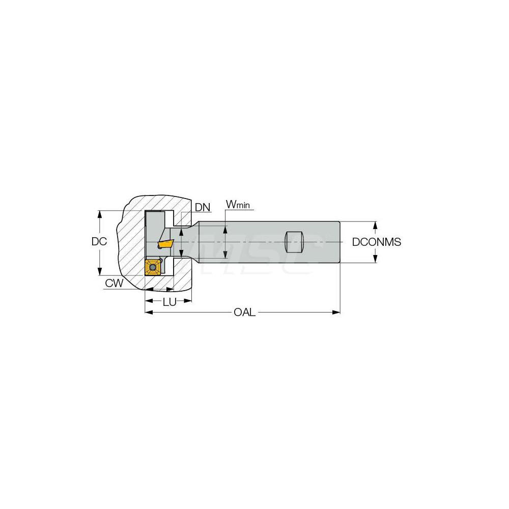 Iscar 0.78" Cut Dia, 0.32" Cut Width, 5/8" Shank Dia, Indexable T-Slot Cutter - 3100577