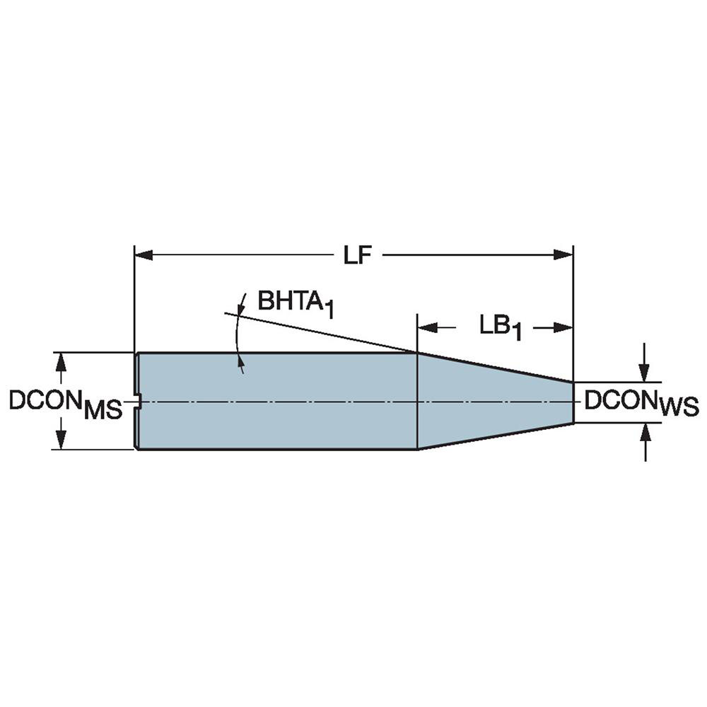 Sandvik Coromant Replaceable Tip Milling Shank: Series CoroMill 316, 6-1/2" Projection, 5/8" Straight Shank - 5721512