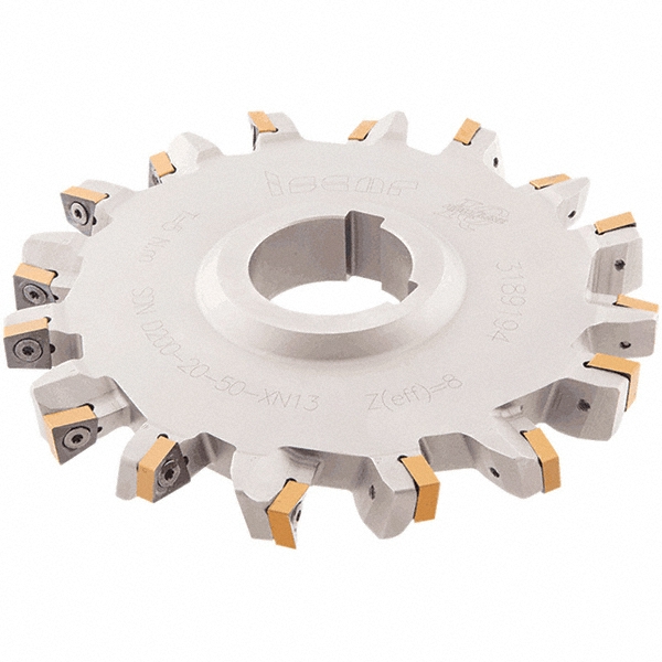 Iscar Indexable Slotting Cutter: 8.00 mm Cutting Width, 125.00 mm Cutter Dia, Arbor Connection, 32.00 mm Depth of Cut, 32.00 mm Depth of Cut, 40.00 mm Shank Dia - 3103982