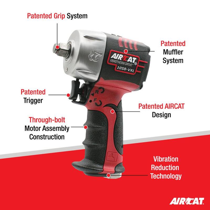 AIRCAT 3/8 in. Vibrotherm Drive Compact Impact Wrench - 1059-VXL