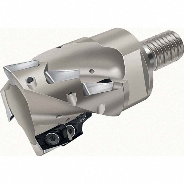 Walter Indexable Square-Shoulder End Mill: F4138.UT28.031.Z02.33, 1-1/4" Cut Dia, 1.3" Max Depth of Cut, T28 Modular Connection Shank - 5335556