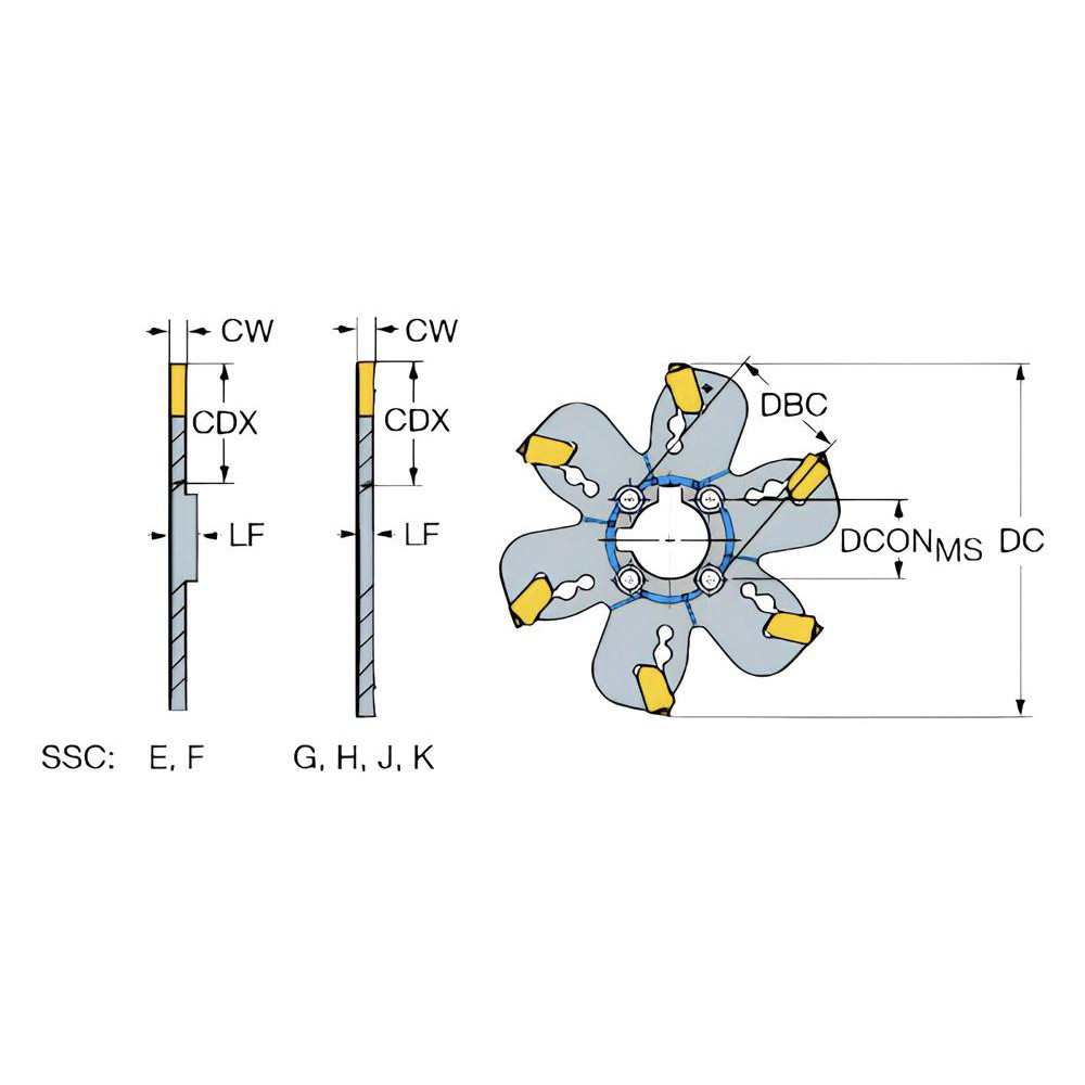 Sandvik Coromant Indexable Slotting Cutter: 2.00 mm Cutting Width, 80.00 mm Cutter Dia, Arbor Connection, 24.00 mm Depth of Cut, 24.00 mm Depth of Cut, 10.00 mm Shank Dia, Right Hand - 6657513