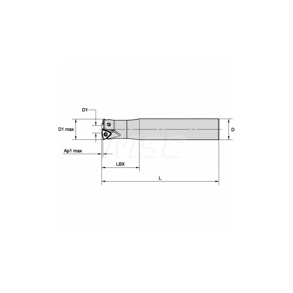 Kennametal Indexable High-Feed End Mill: KF2X35Z03A32WO09L200, Cylindrical Shank - 4113994
