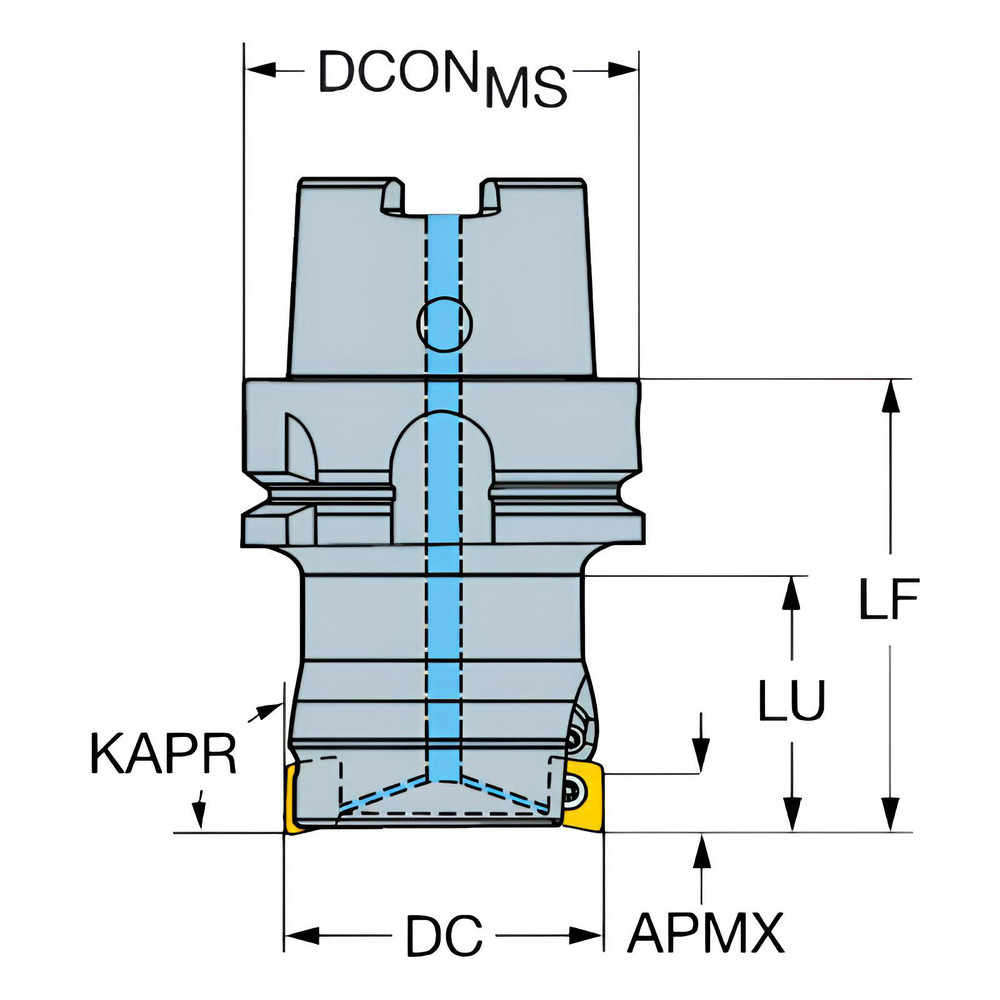 Sandvik Coromant 63mm Cut Dia, 63mm Arbor Hole Dia, 11mm Max Depth, Indexable Square-Shoulder Face Mill - 5747720
