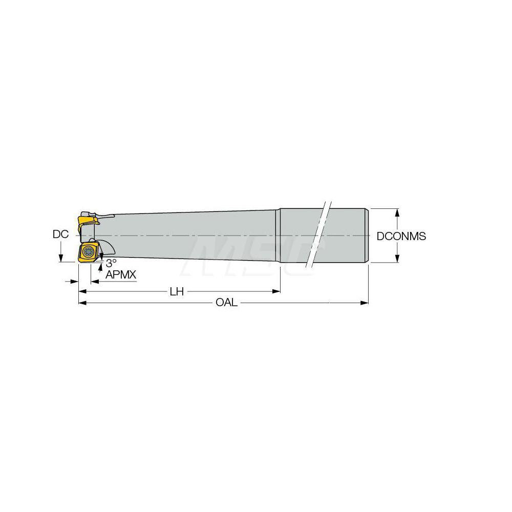 Iscar Indexable Copy End Mill: 3/4" Cut Dia, 0.2" Max Depth of Cut - 3103478