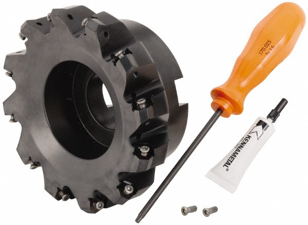 Kyocera 127mm Cut Dia, 1-1/2" Arbor Hole, 6mm Max Depth of Cut, 45° Indexable Chamfer & Angle Face Mill - THN04533