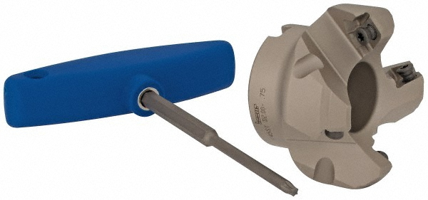 Iscar Indexable High-Feed Face Mill: 1.61 to 2" Cut Dia, 0.75" Arbor Hole - 3105715