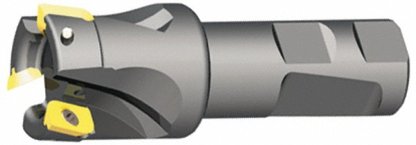 Kennametal Indexable Square-Shoulder End Mill: KISR200LF254, 2" Cut Dia, 0.404" Max Depth of Cut, 1" Dia Cylindrical Shank - 1025689