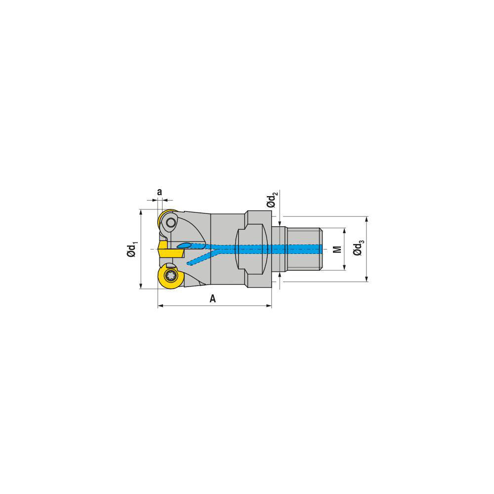 Ceratizit Indexable Ball Nose End Mill: 20 mm Cut Dia, Solid Carbide, 91 mm OAL - 50685620