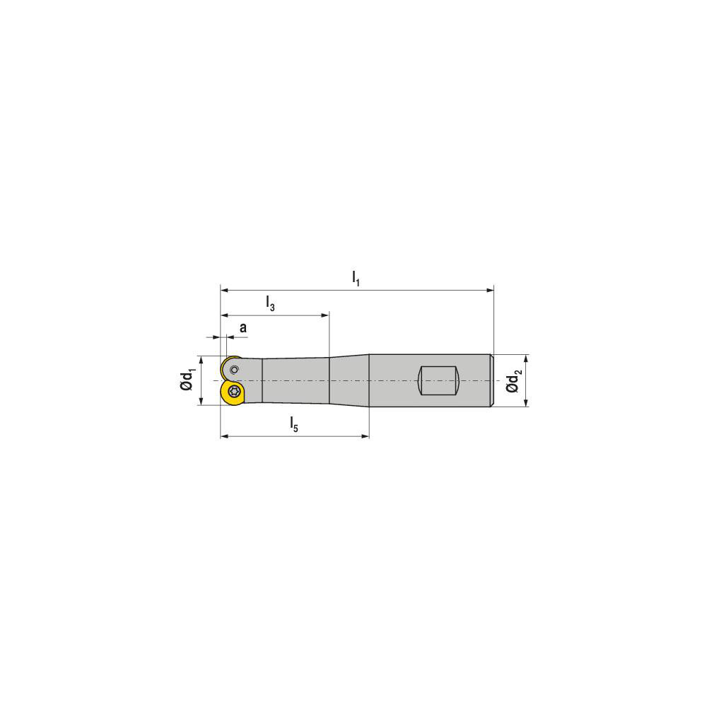 Ceratizit Indexable Ball Nose End Mill: 20 mm Cut Dia, Solid Carbide, 91 mm OAL - 50685620