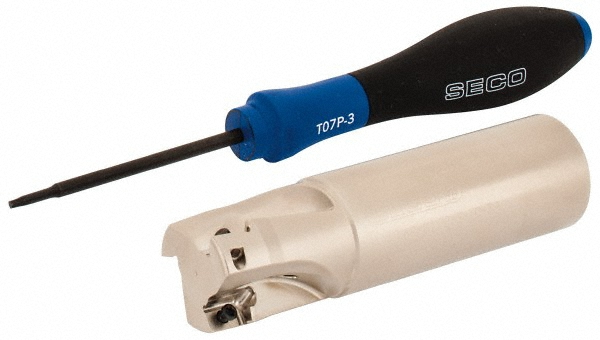Seco Indexable Square-Shoulder End Mill: R217.69-01.00-3-10-4A, 1" Cut Dia, 0.354" Max Depth of Cut, 1" Dia Weldon Flat Shank - 02772713
