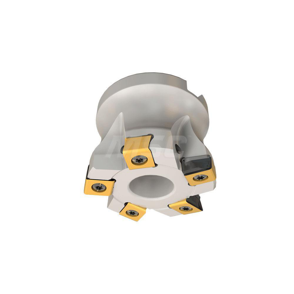 Iscar Indexable Square-Shoulder Face Mill:  HTPD2.00-5-.75-R-LN10,  2'' Cut Dia,  0.7500" Arbor Hole Dia,  0.1180" Max Cutting Depth - 3105129