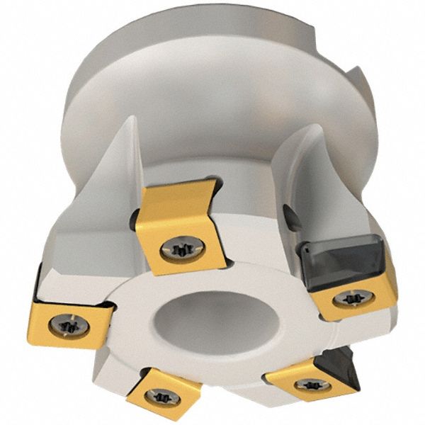 Iscar Indexable Square-Shoulder Face Mill:  HTPD2.00-5-.75-R-LN10,  2'' Cut Dia,  0.7500" Arbor Hole Dia,  0.1180" Max Cutting Depth - 3105129