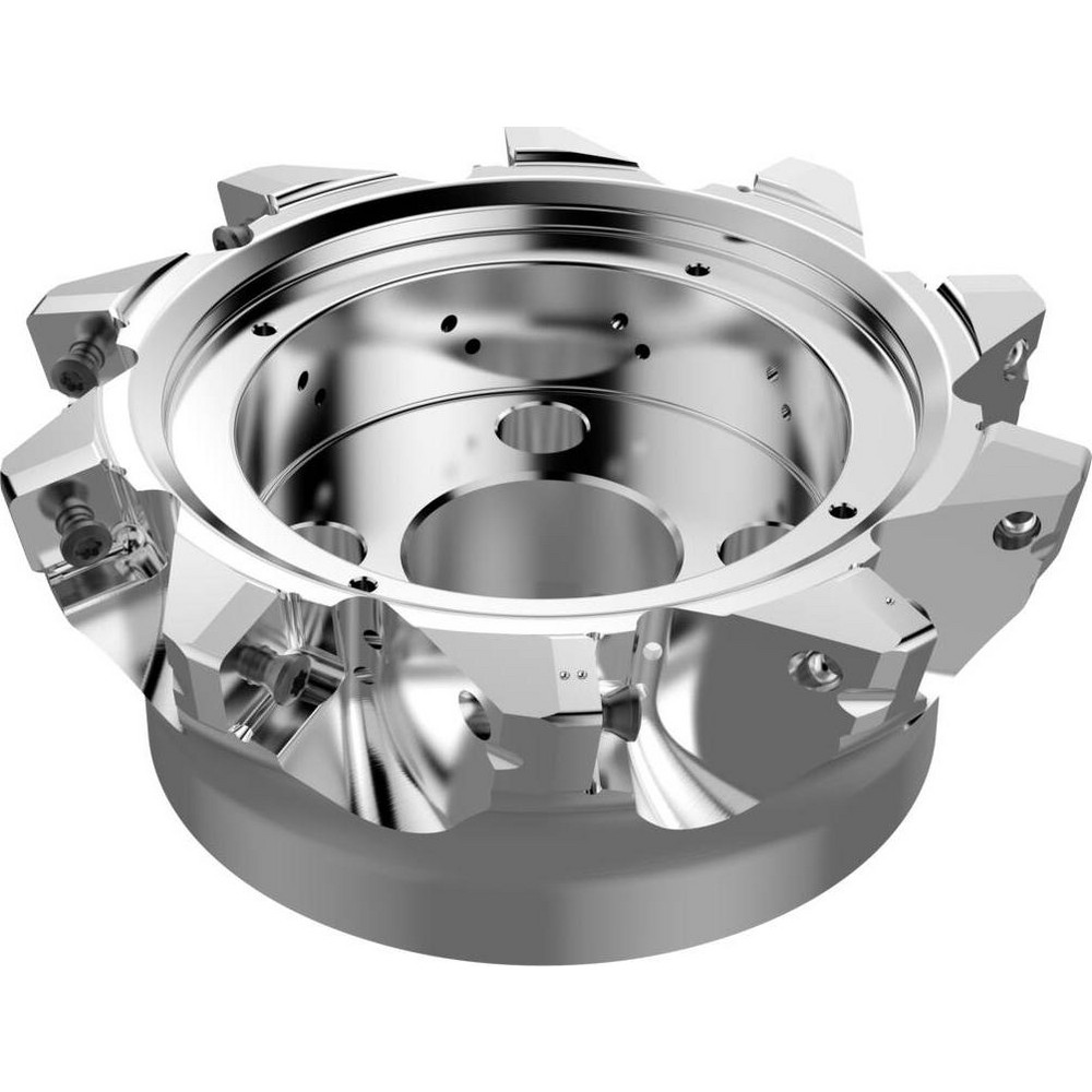Seco Indexable High-Feed Face Mill: 4.83 to 6" Cut Dia, 2" Arbor Hole - 10097590
