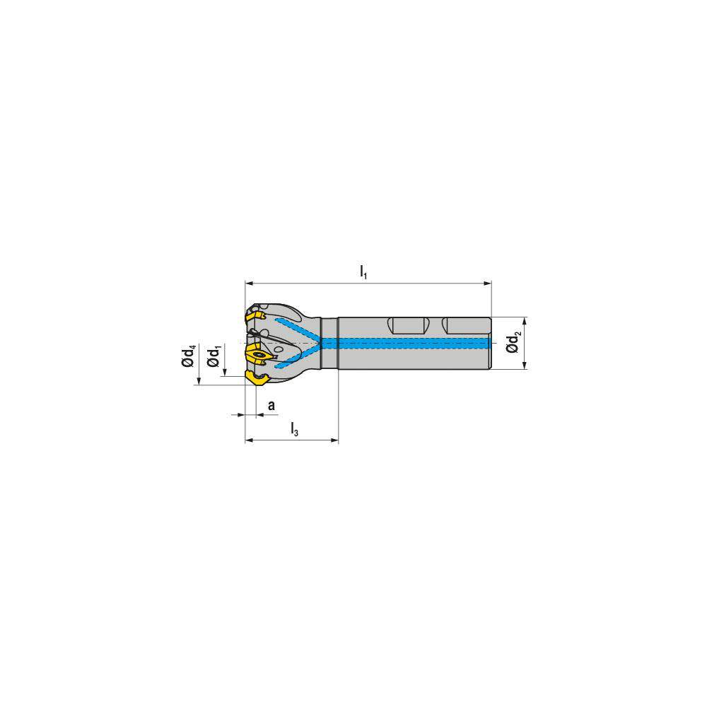 Ceratizit Indexable Chamfer & Angle End Mills: Minimum Cutting Diameter (Inch): 1-1/4; Minimum Cutting Diameter (Decimal Inch): 1.2500 - 5866612505