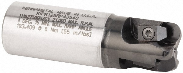 Seco Indexable Copy End Mill: 1-1/4" Cut Dia, 0.394" Max Depth of Cut, Through Coolant - 00054103