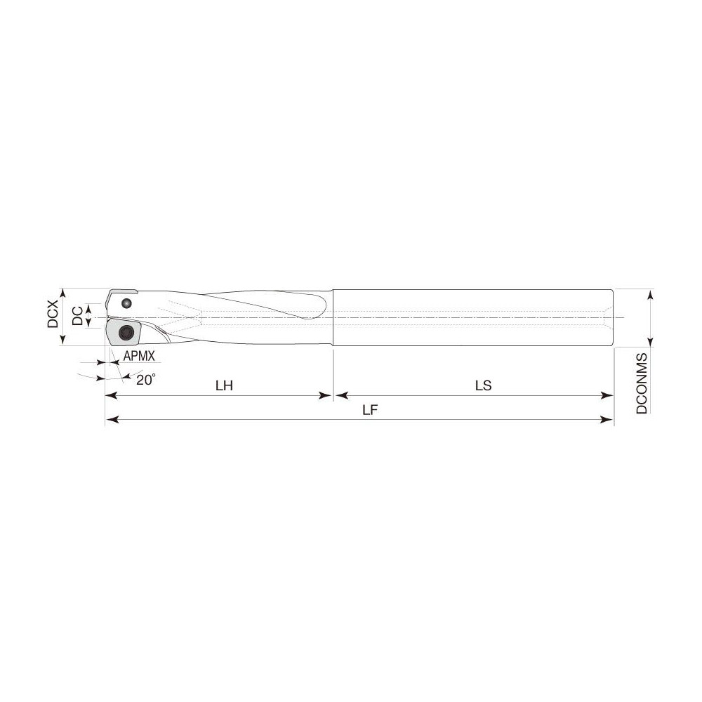 Tungaloy Indexable High-Feed End Mill: EXH06R010M10.0-02, Cylindrical Shank - 6852773