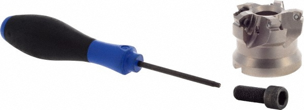 Seco Indexable High-Feed Face Mill: 64.15 to 80 mm Cut Dia, 27 mm Arbor Hole - 02530950