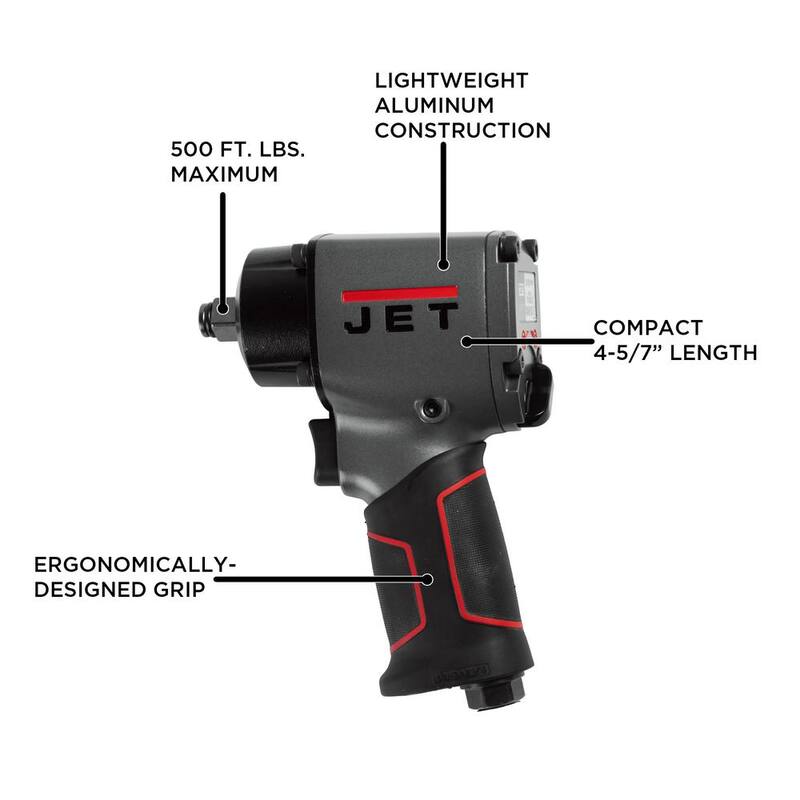 Jet R8 JAT-107, 1/2 in. Compact Impact Wrench - 505107