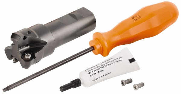 Sandvik Coromant 1.02" to 1.469" Cut Dia, 25.4mm Shank Dia, Indexable & Chamfer End Mill - 6536286