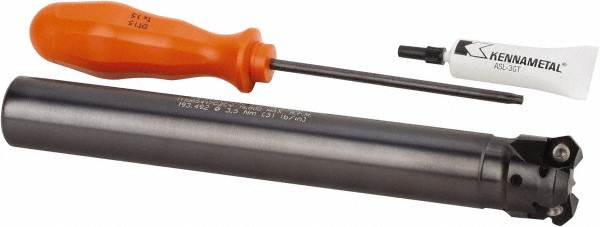 Sandvik Coromant 1.02" to 1.469" Cut Dia, 25.4mm Shank Dia, Indexable & Chamfer End Mill - 6536286