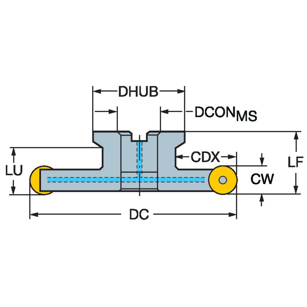 Sandvik Coromant Indexable Slotting Cutter: 1/2" Cutting Width, 6-5/64" Cutter Dia, Arbor Connection, 1.5040" Depth of Cut, 38.10 mm Hole Dia, Right Hand - 7370528