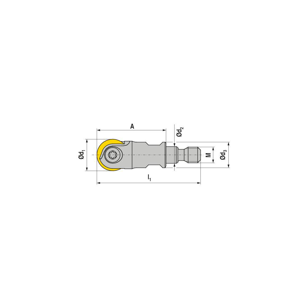 Ceratizit Indexable Ball Nose End Mill: 10 mm Cut Dia, Solid Carbide, 39.5 mm OAL - 56130101