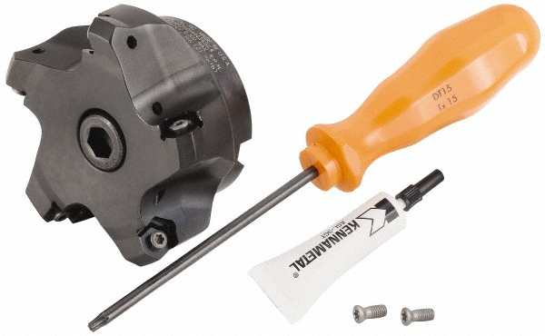 Iscar 2" Cut Dia, 1" Arbor Hole Dia, 1.87" Max Depth, Indexable Square-Shoulder Face Mill - 3105093