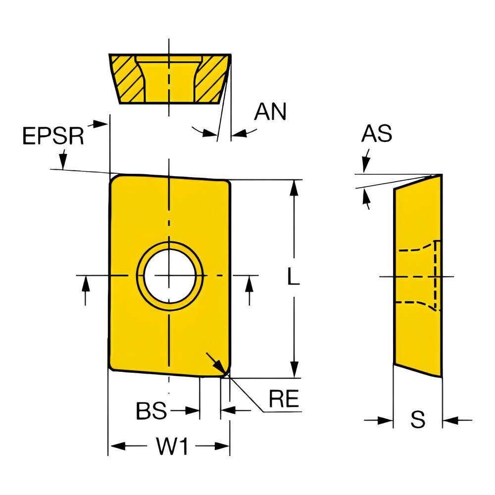 Sandvik Coromant 3" Cut Dia, 1" Arbor Hole Dia, 6.096mm Max Depth, Indexable Square-Shoulder Face Mill - 5739737
