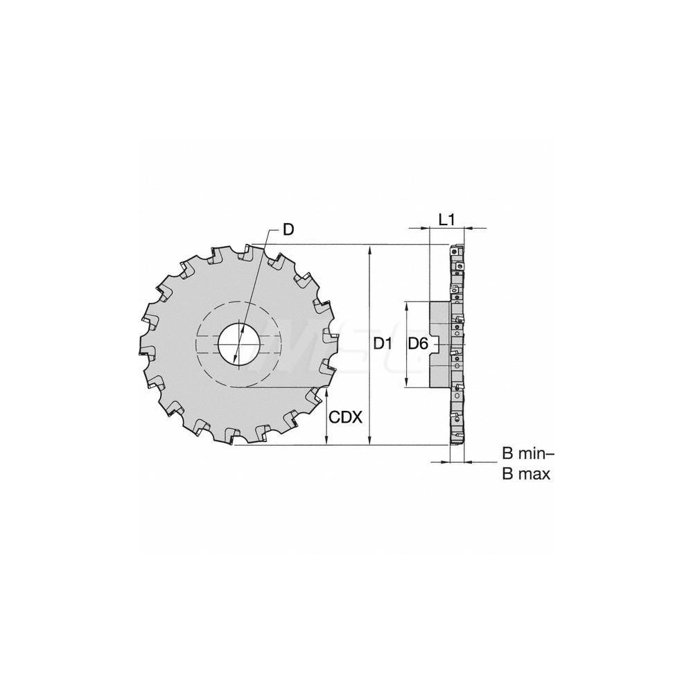 Kennametal Indexable Slotting Cutter: 20.65 mm Cutting Width, 200.00 mm Cutter Dia, 53.41 mm Depth of Cut, 53.41 mm Depth of Cut, Neutral - 2443500