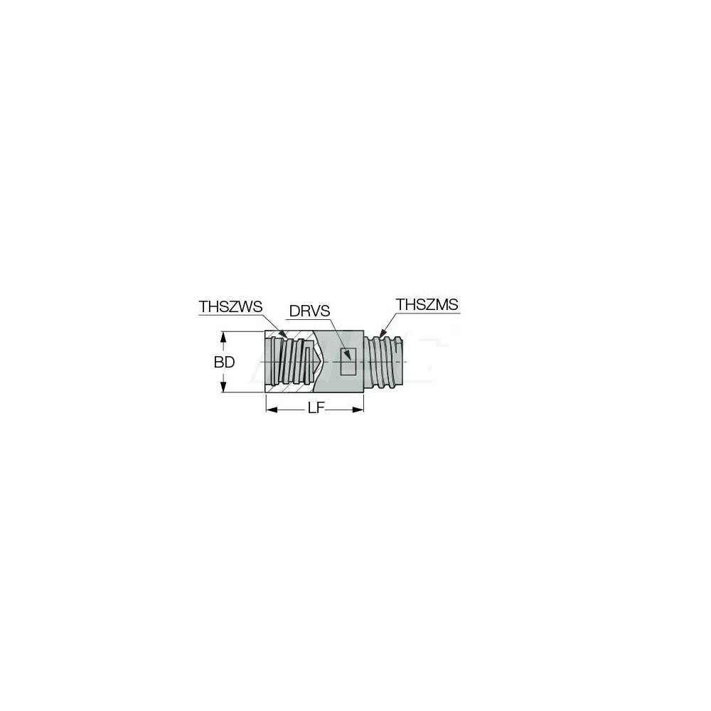 Iscar T12 Connection to Tip, T12 Connection to Shank, Milling Tip Insert Threaded Extension - 3199254