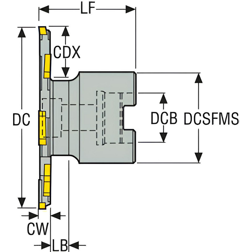 Seco Indexable Slotting Cutter: 7/8" Cutting Width, Arbor Connection, 0.8660" Depth of Cut, 22.00 mm Hole Dia, Right Hand - 75066091