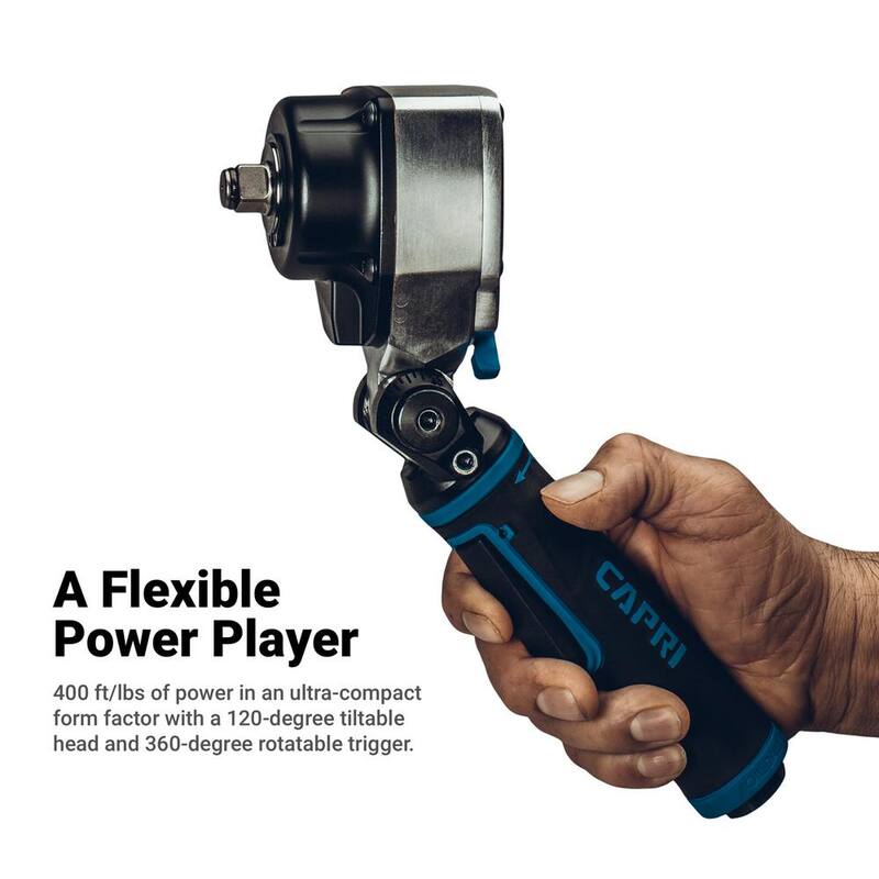 Capri Tools 220 ft./lbs. 3/8 in. Flex-Head Air Angle Impact Wrench - CP33200