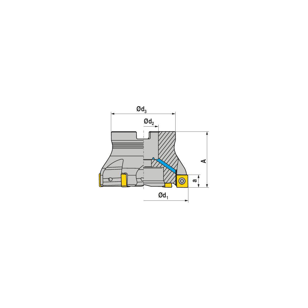 Ceratizit Indexable Square-Shoulder Face Mill:  A491.100.R.07-12,  32.0000" Arbor Hole Dia, - 50775100