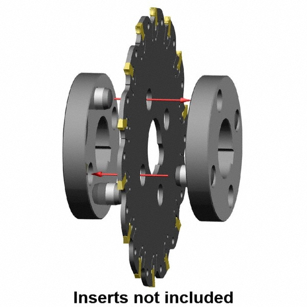 Seco Indexable Slotting Cutter: 0.0980" Cutting Width, 4.0000" Cutter Dia, Arbor Connection, 1.1610" Depth of Cut, 1.0000" Hole Dia, Neutral - 75054744
