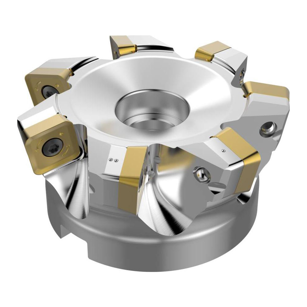 Seco Indexable High-Feed Face Mill: 2.85 to 4" Cut Dia, 1.5" Arbor Hole - 10097588