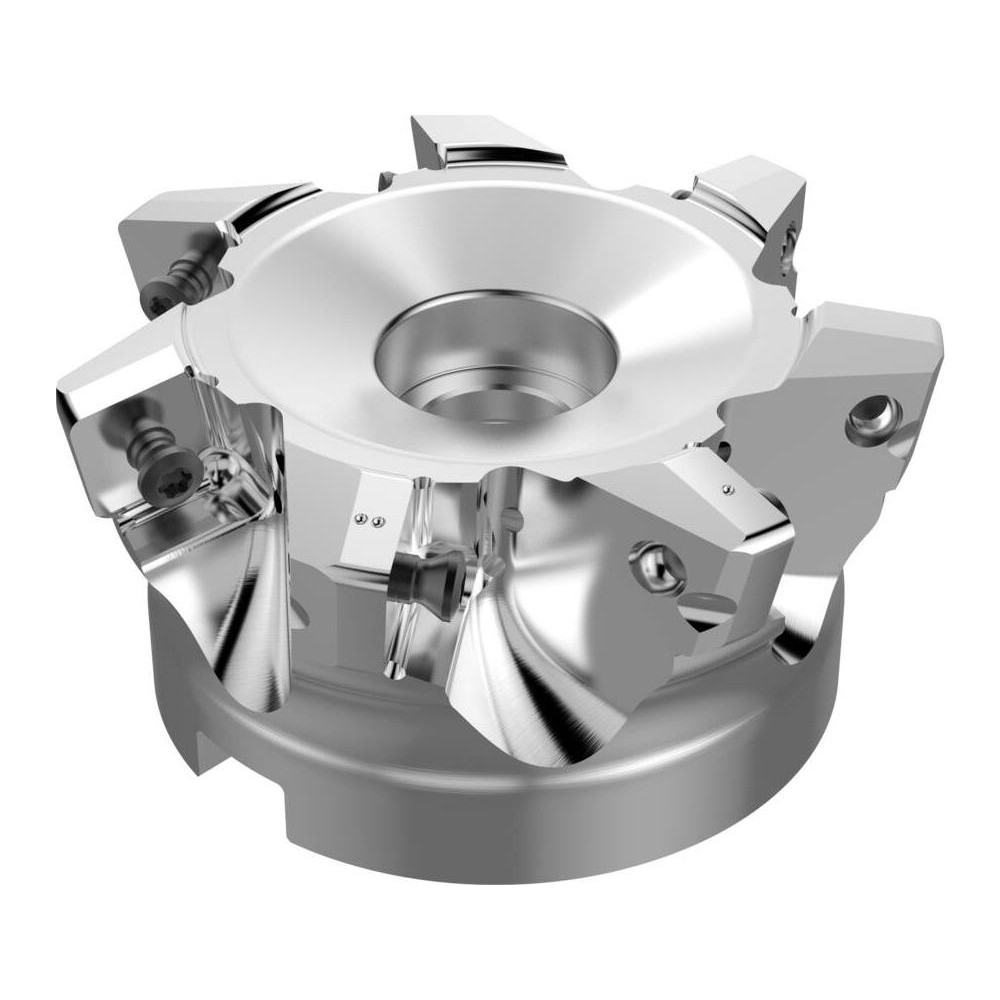 Seco Indexable High-Feed Face Mill: 2.85 to 4" Cut Dia, 1.5" Arbor Hole - 10097588