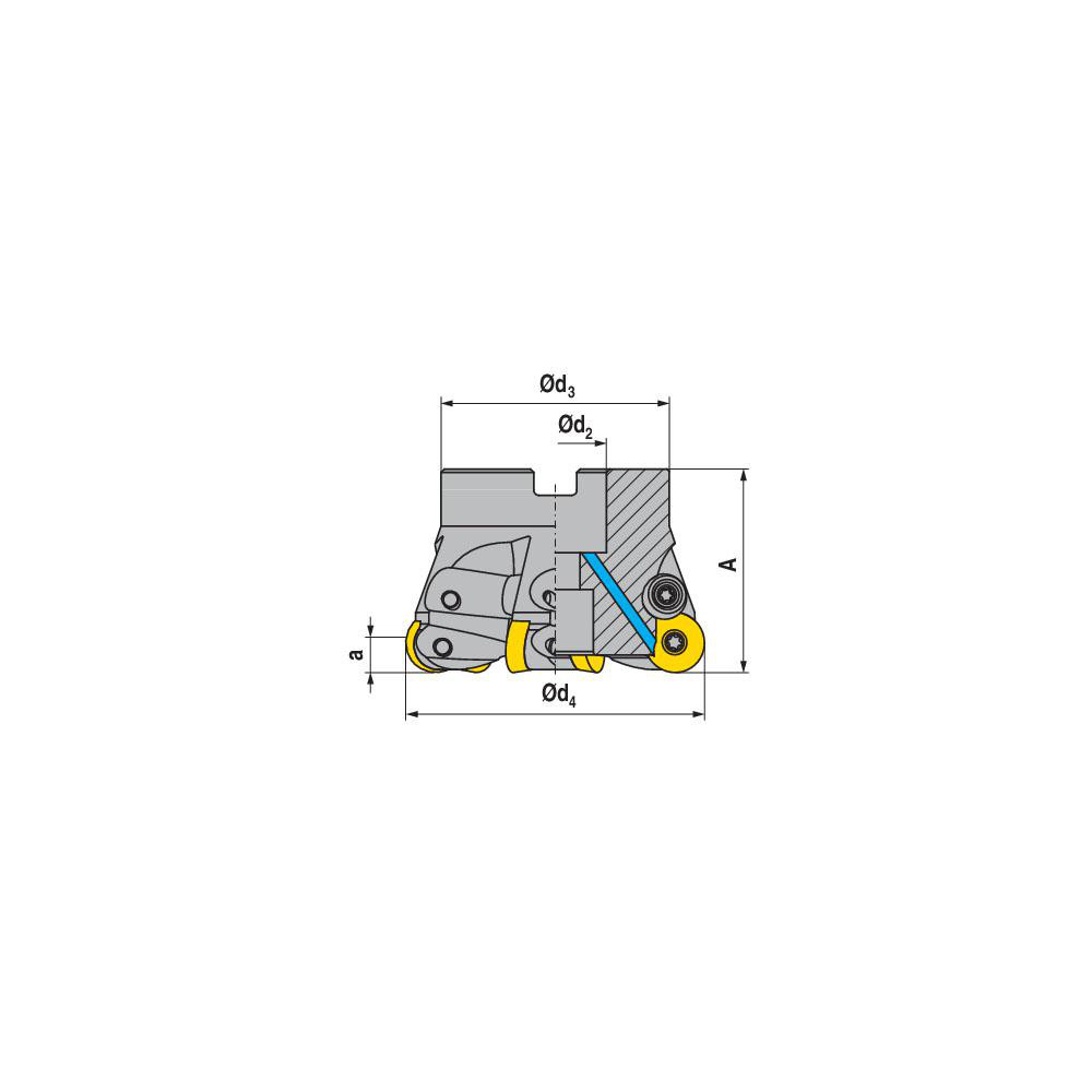 Ceratizit Indexable Copy Face Mill: 42 mm Max Cut Dia, 16 mm Arbor Hole - 50686142