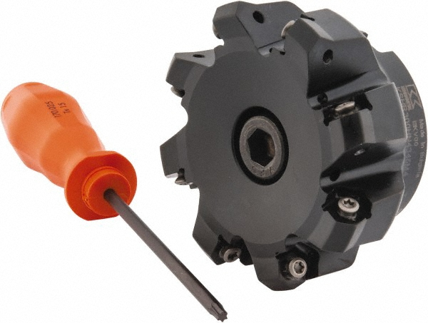 Iscar 3.49" Cut Dia, 1" Arbor Hole, 0.217" Max Depth of Cut, 45° Indexable Chamfer & Angle Face Mill - 3103317