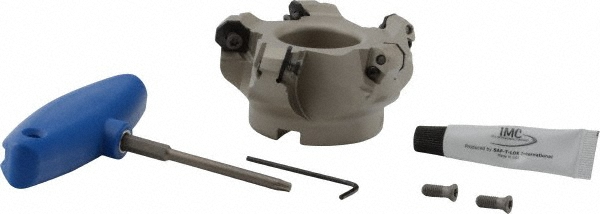Iscar 3.49" Cut Dia, 1" Arbor Hole, 0.217" Max Depth of Cut, 45° Indexable Chamfer & Angle Face Mill - 3103317