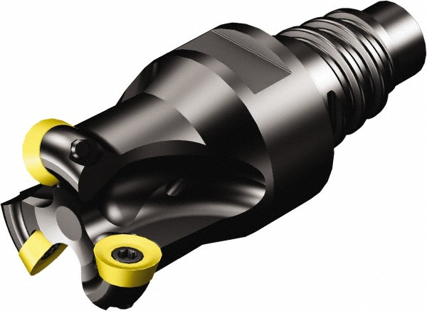 Sandvik Coromant Indexable Copy End Mill: 0.5906 to 0.9842" Cut Dia, 0.1969" Max Depth of Cut, Through Coolant - 6550022