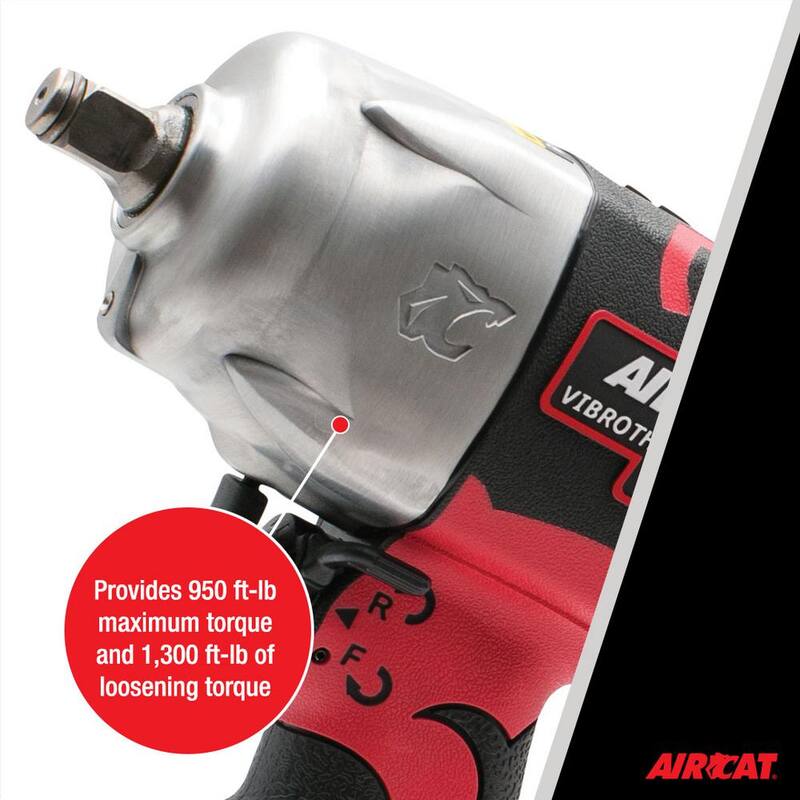 AIRCAT 1/2 in. Vibrotherm Drive Composite Impact Wrench with 2 in. Extended Anvil - 1178-VXL-2