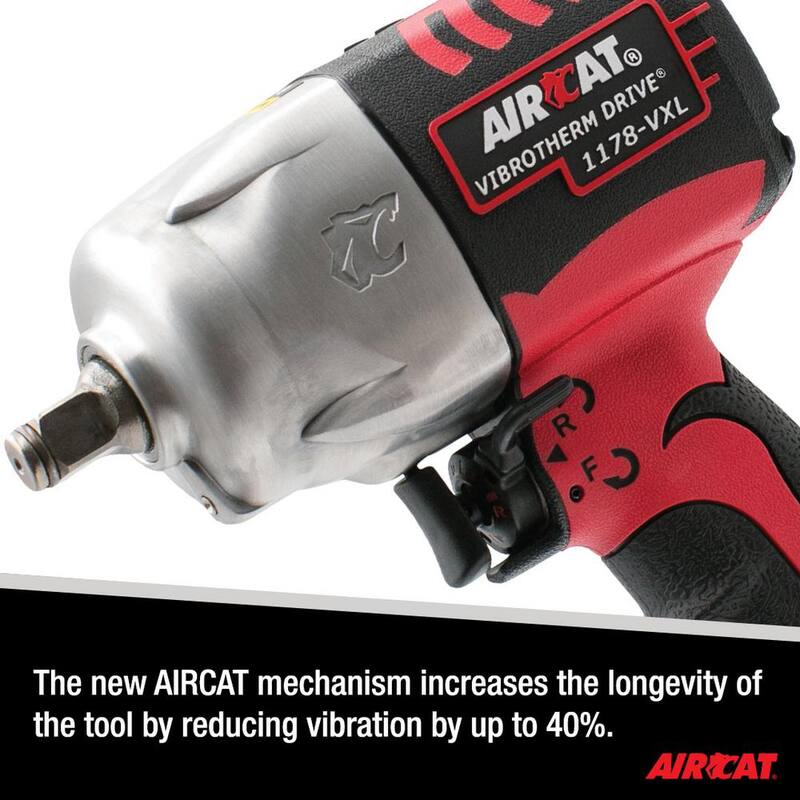 AIRCAT 1/2 in. Vibrotherm Drive Composite Impact Wrench with 2 in. Extended Anvil - 1178-VXL-2