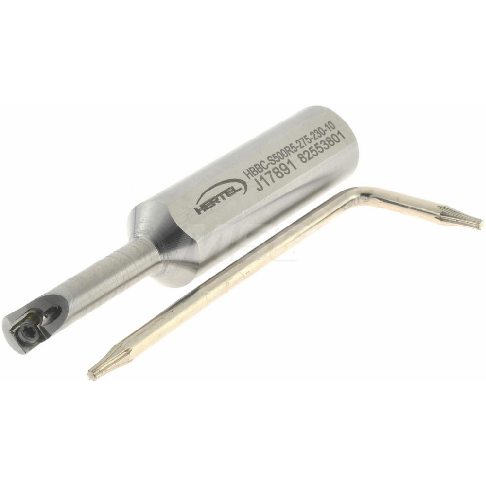 Hertel Indexable Boring Bar: HBBC-S500R5-275-230-10, 0.2300" Min Bore, Right Hand, Steel - H59868299