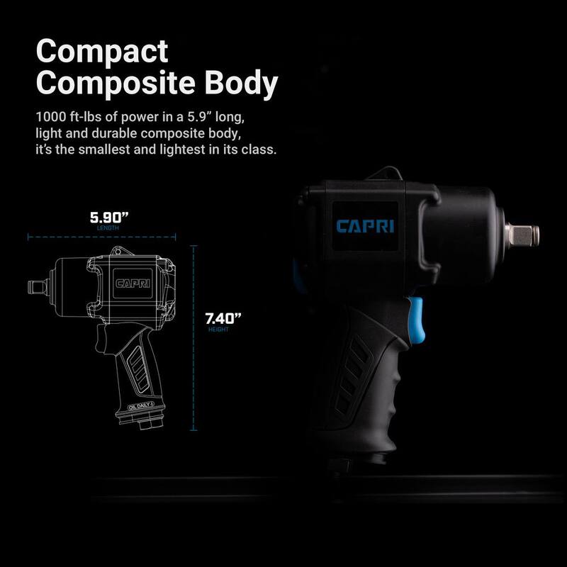 Capri Tools 1000 ft. lbs. 1/2 in. Twin Power Air Impact Wrench - CP35205