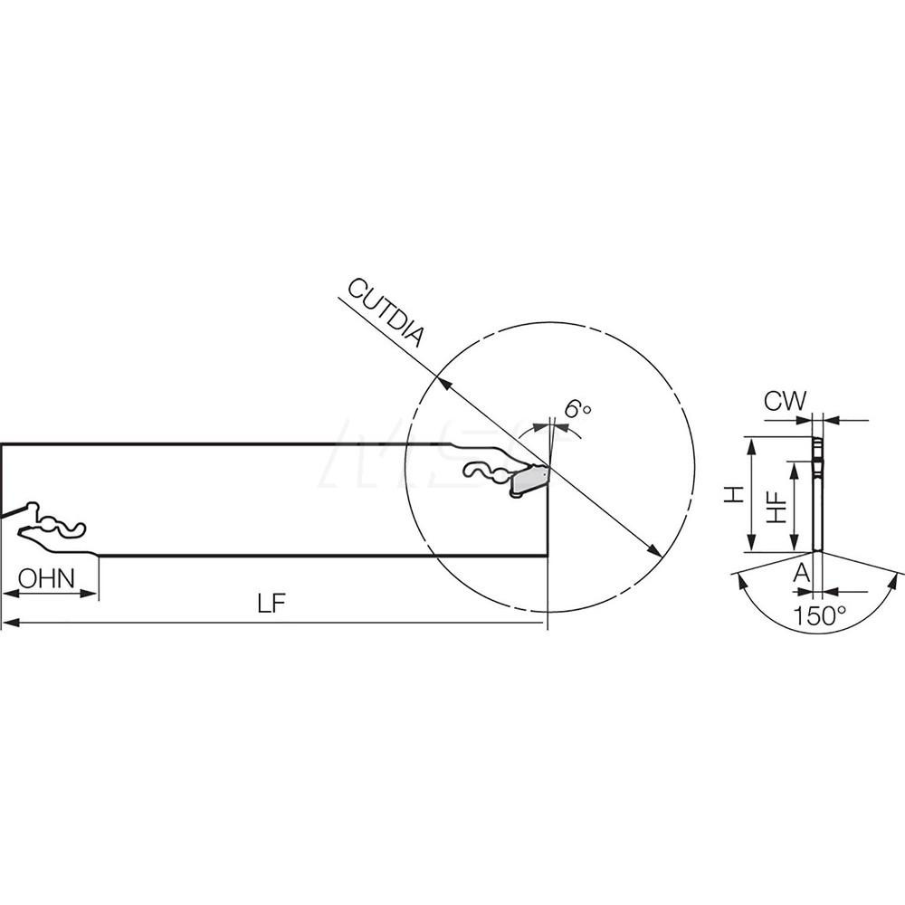 Kyocera Indexable Cut-Off Blades; End Type: Double; Cutting Direction: Neutral; Blade Height (mm): 32.00; Blade Width (mm): 4.20; Blade Overall Length (mm): 150.00; Blade Style: KPKB; Insert Holding Method: Self Clamping; Maximum Workpiece Dia (mm): 100.00; Series: KPK; Tool Block Style: KPKTB; KTKTB - THP06805