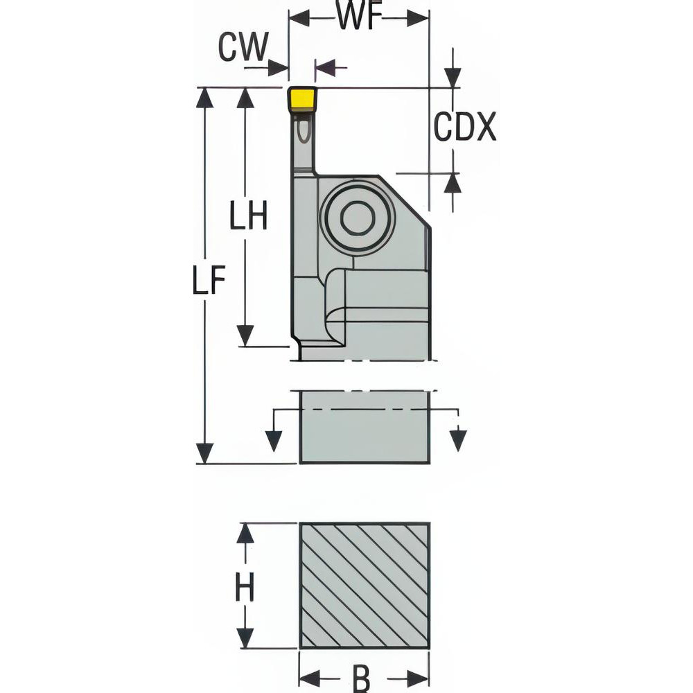 Seco Indexable Grooving Toolholder: CFMR 125 05DJET, External, Right Hand - 02722358
