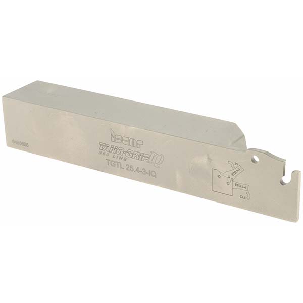 Iscar Indexable Grooving-Cutoff Toolholder: TGTR1616-3D52, 2.5 to 3.5 mm Groove Width, 26 mm Max Depth of Cut, Right Hand - 2302445