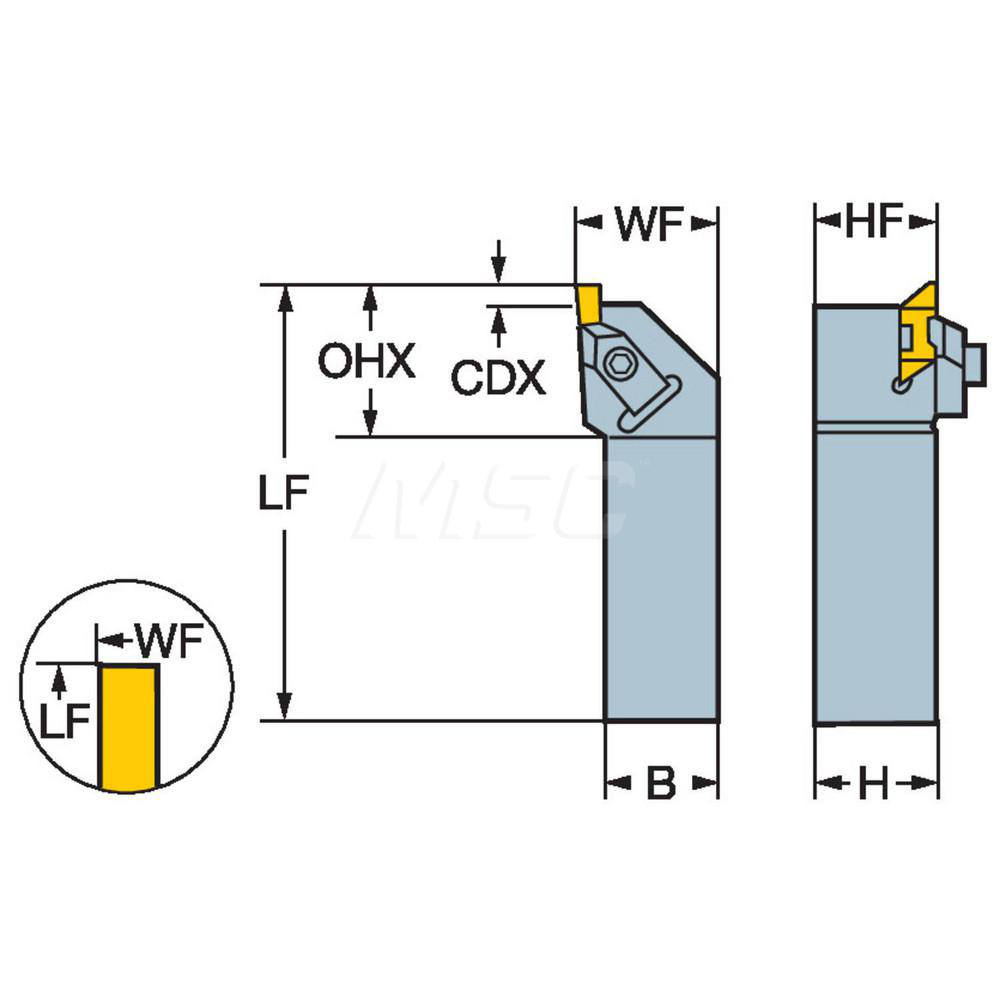 Sandvik Coromant Indexable Grooving Toolholder: TLSR103D-S, Internal or External, Right Hand - 5753615